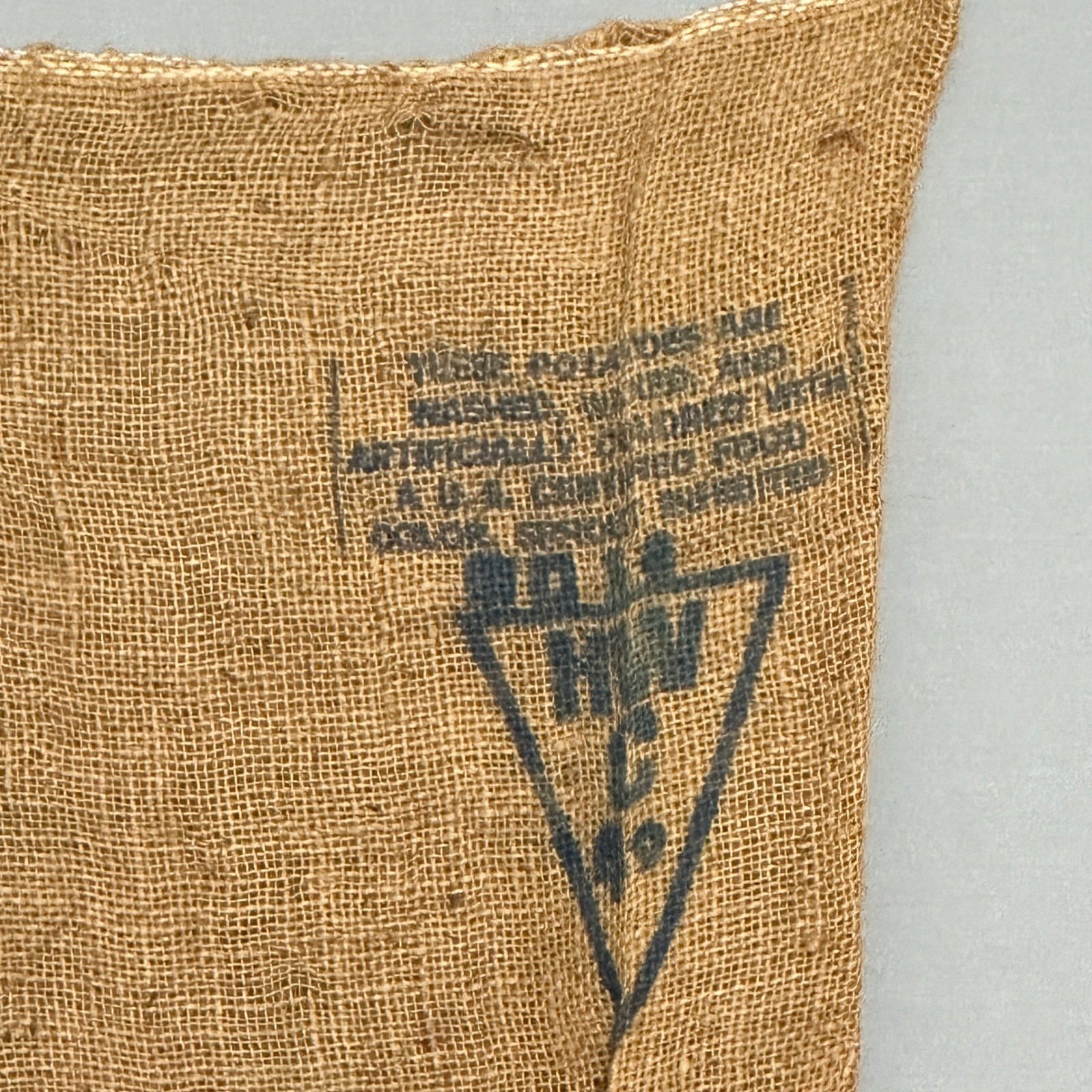 VTG Pennant FFI Potato Burlap Sack Fisher Farms ND 100 LB Farmhouse Rustic Decor