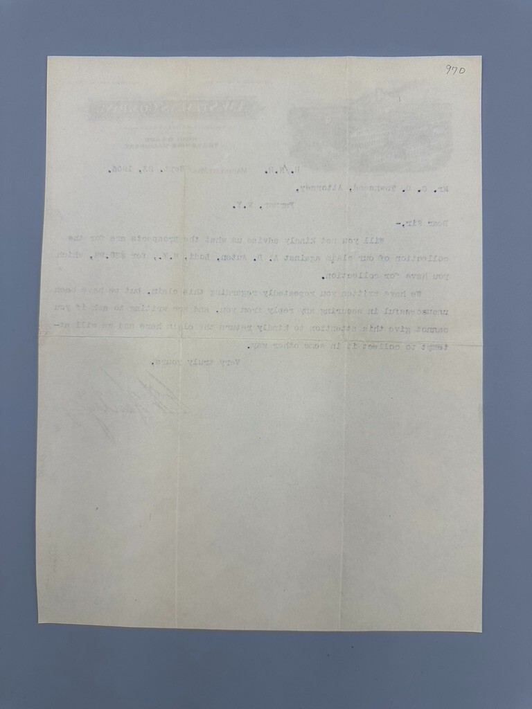 1905 AW Stevens THRESHING MACHINERY Advertising FARM Letter MARINETTE Wisconsin