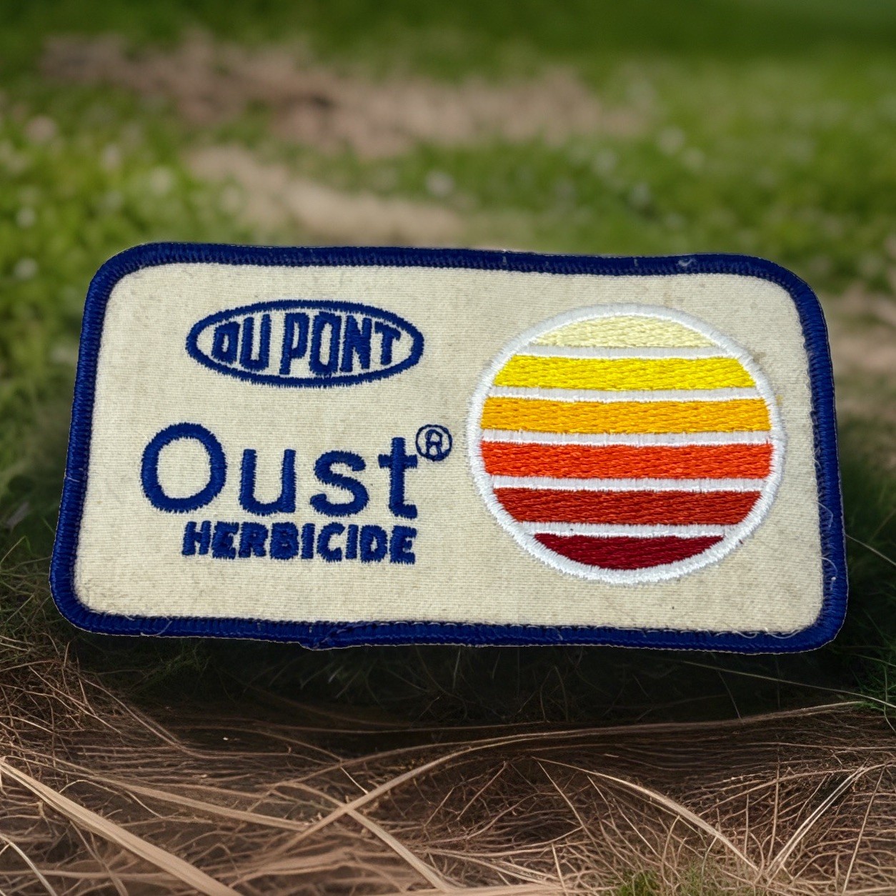 Dupont Oust Herbicide Vintage Embroidered Uniform Patch Sunset Logo