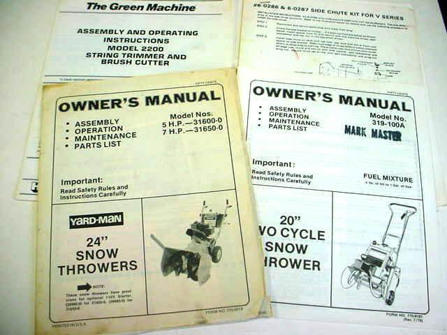 Green Machine Yard-Man Snapper & More Garden Related