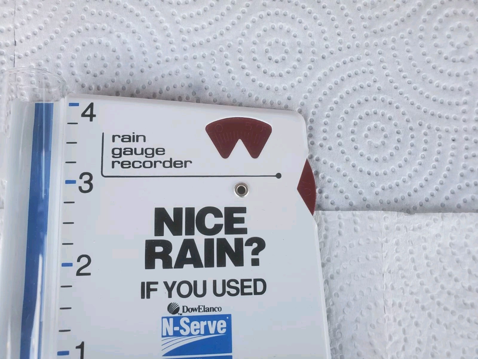 Metal Rain Guage N-serve Stabilized Nitrogen Dow Elanco Farm Fertilizer