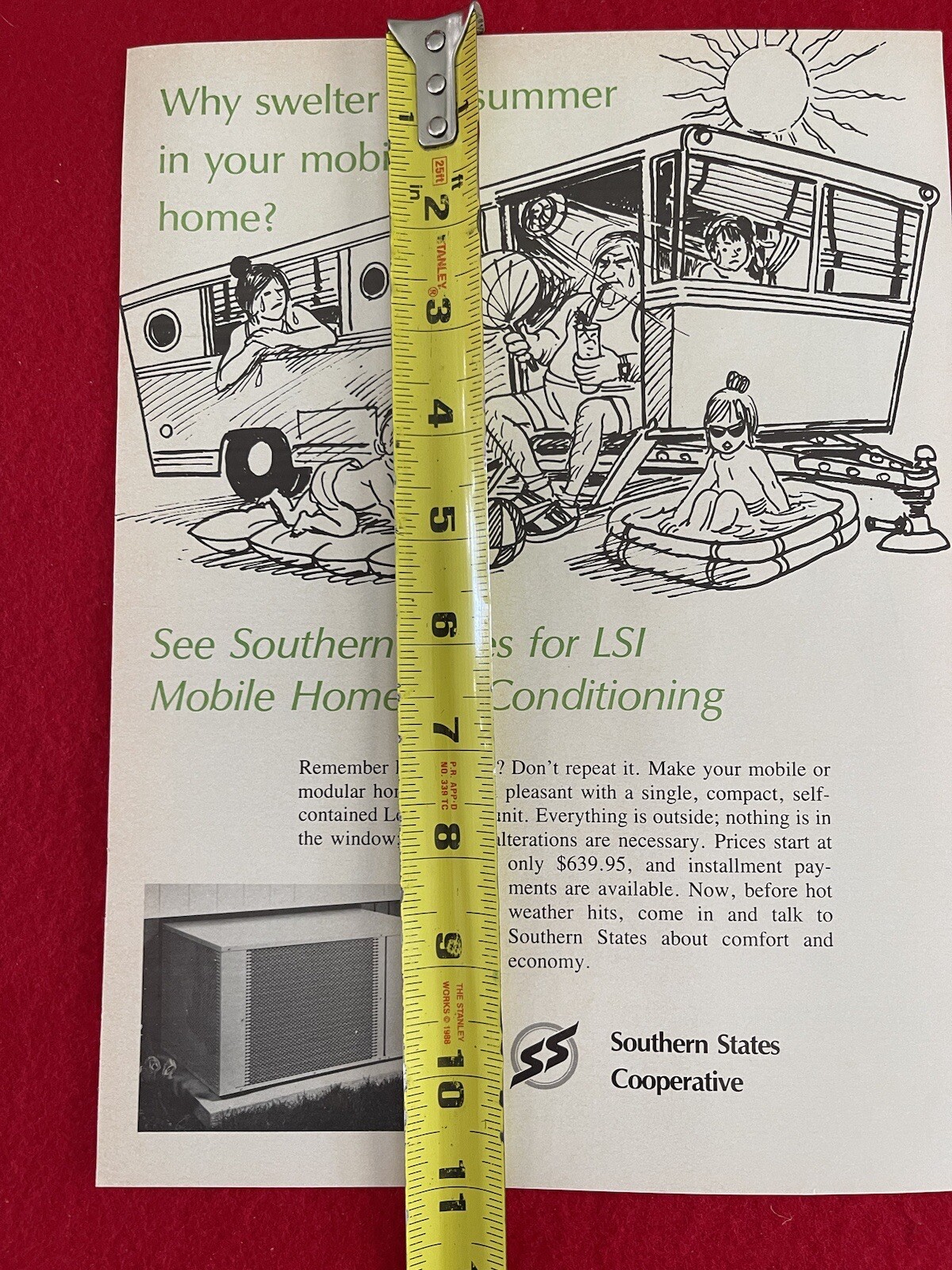 Vintage 1976 Southern States LSI Mobile Home Air Conditioning Print Ad