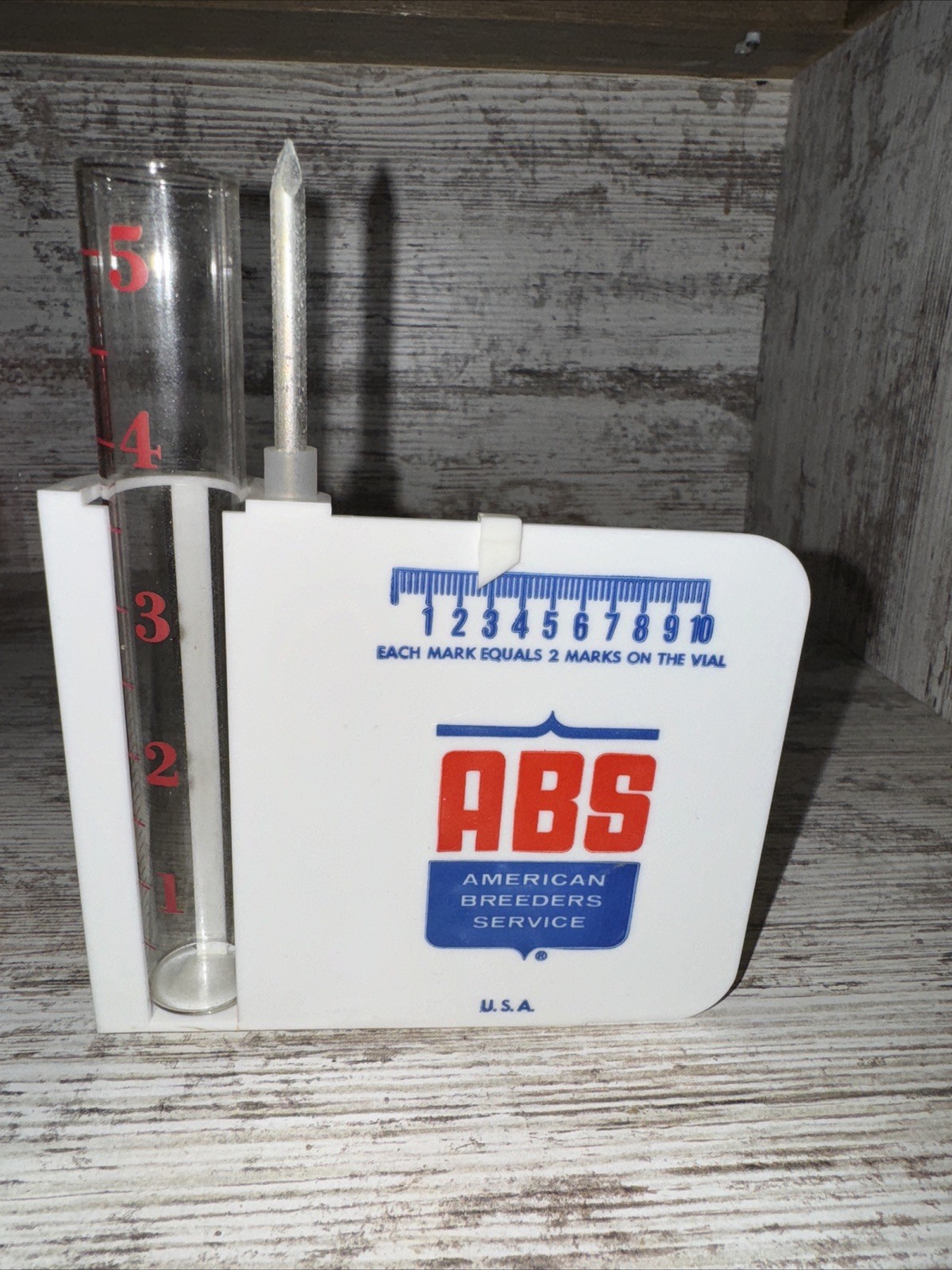 ABS American Breeders Service Plastic Rain Gauge New Old Stock With Original Box