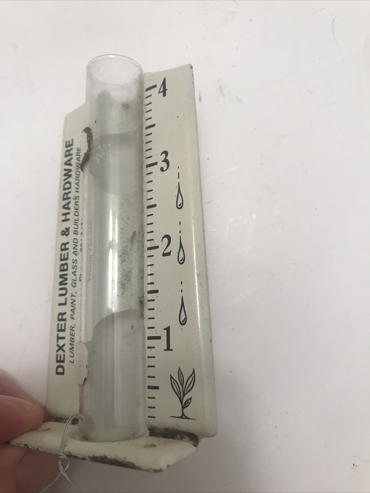 Vintage Advertising Rain Gauge, Dexter Lumber & Hardware, Used, Free Ship