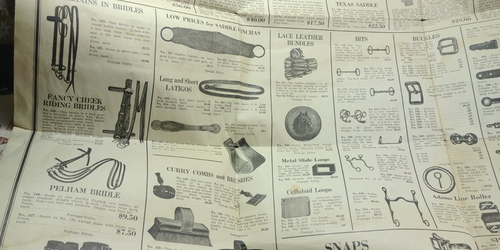 1920s Aniser Mercantile St Joseph Missouri Fold Out Ad Harness Hardware Antique
