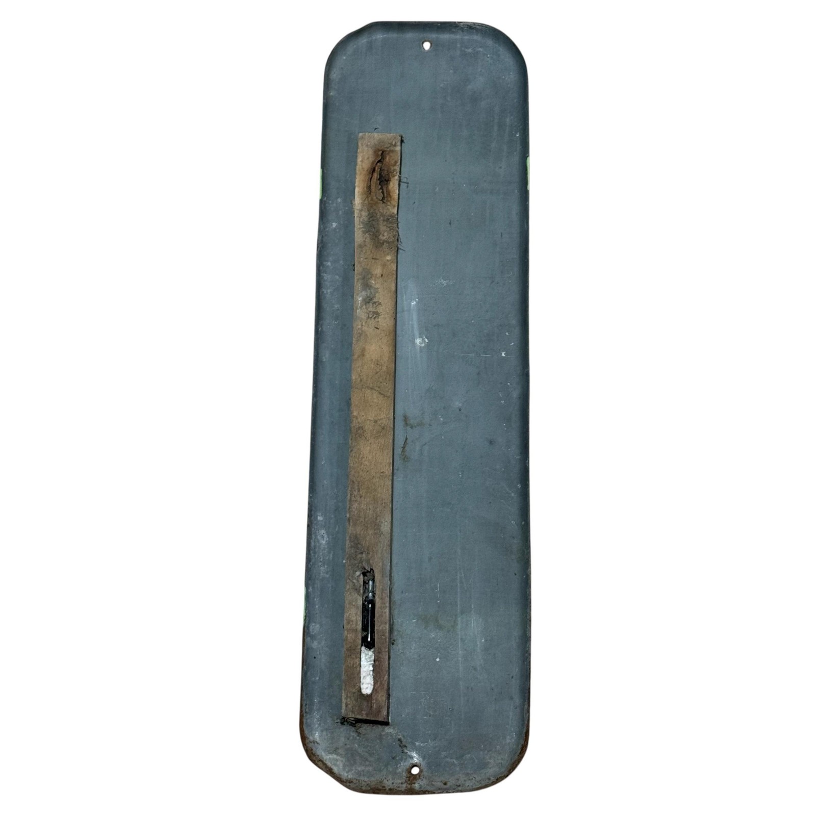 Vintage Salins Du Midi Blocs A Lecher French Thermometer Sign 7.25×27.25 Green