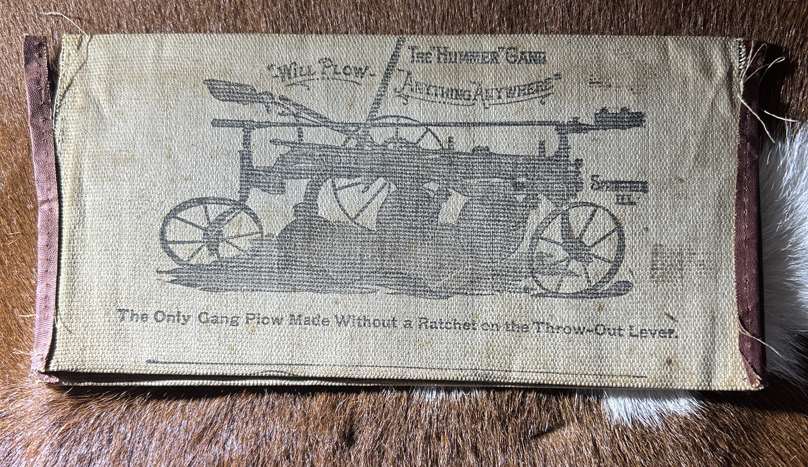 Antique Farming Sattley Mfg. Company Canvas Advert. Plows Illinois 1901 Calendar