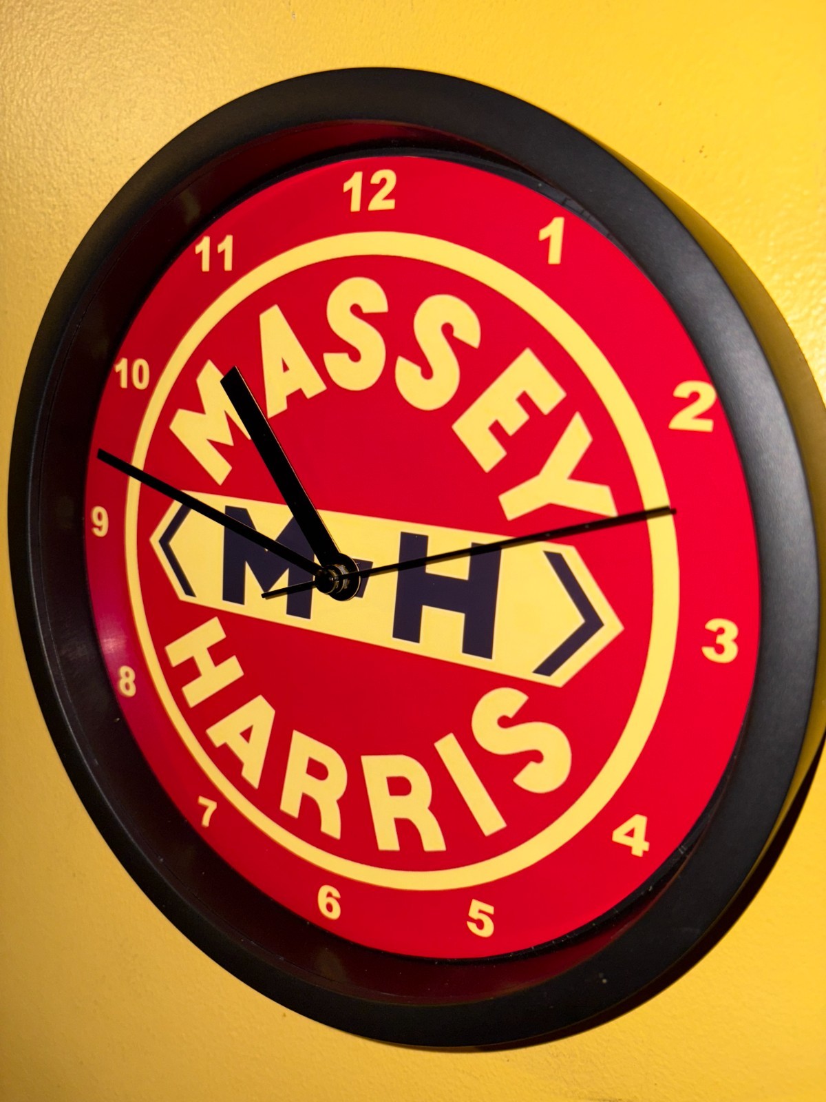 Massey Harris Farm Tractor Barn Garage Man Cave Advertising Clock Sign
