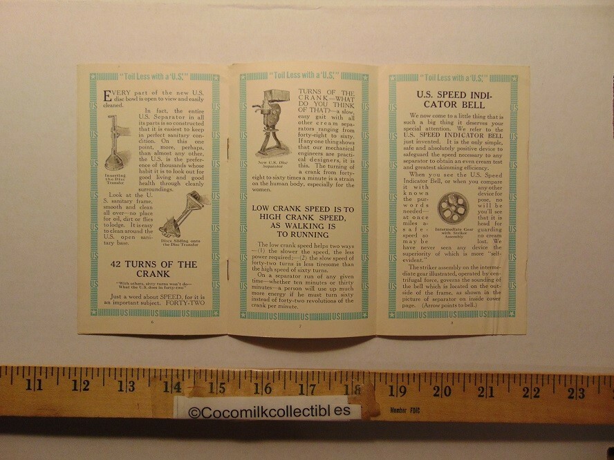 Vintage Vermont Farm Machine CO U.S Cream Separator Brochure Bellows Falls VT