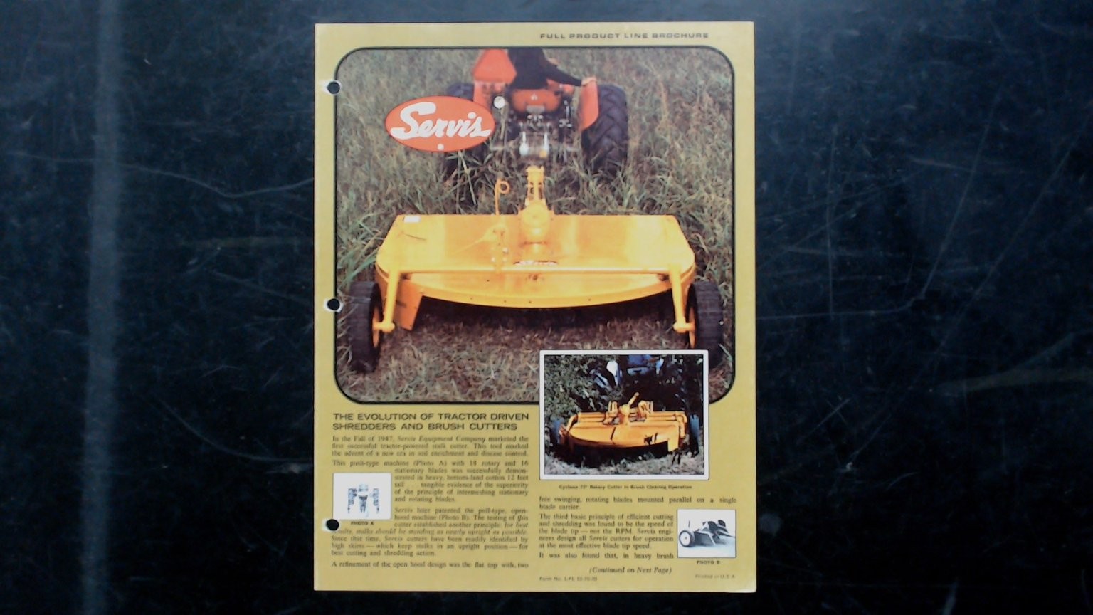 Servis Agricultural Brochure Rotary Cutters Scrapers Blades Vintage