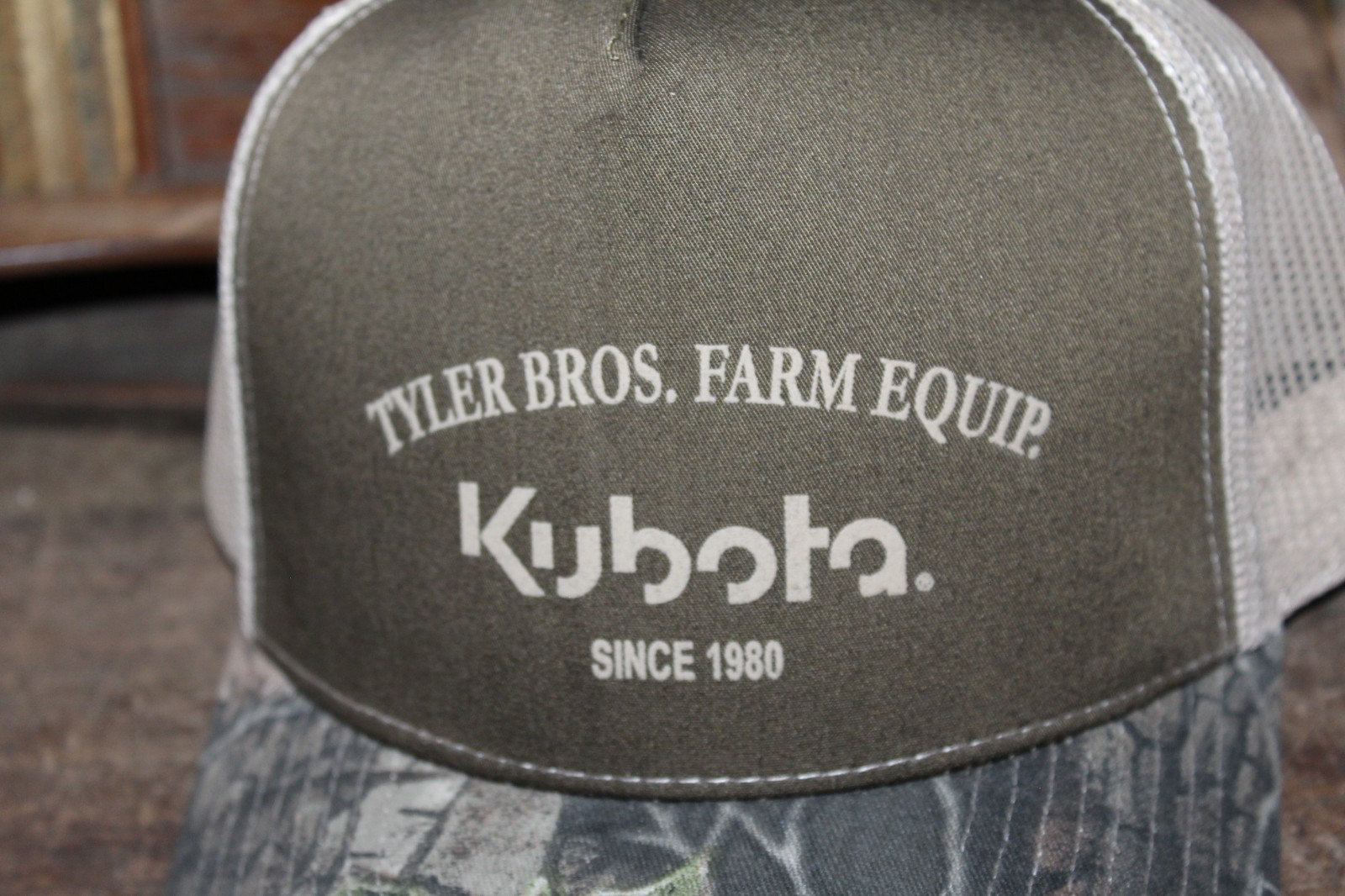 Tyler Brothers Farm Equipment Maryville TN Kubota Mesh Camo Trucker&rsquo;s Hat Cap