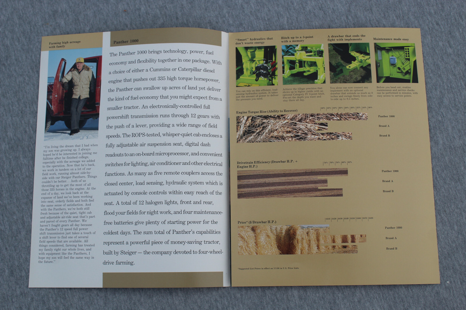 Steiger Panther 1000 4WD tractor original sales brochure #404/186/25000