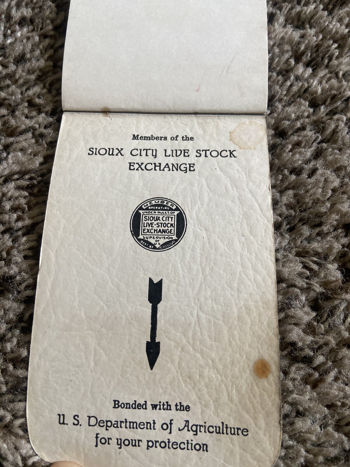 Vintage 1930’s Ingwersen Brothers Stock Yards Pocket Notebook Iowa Cattle Sheep