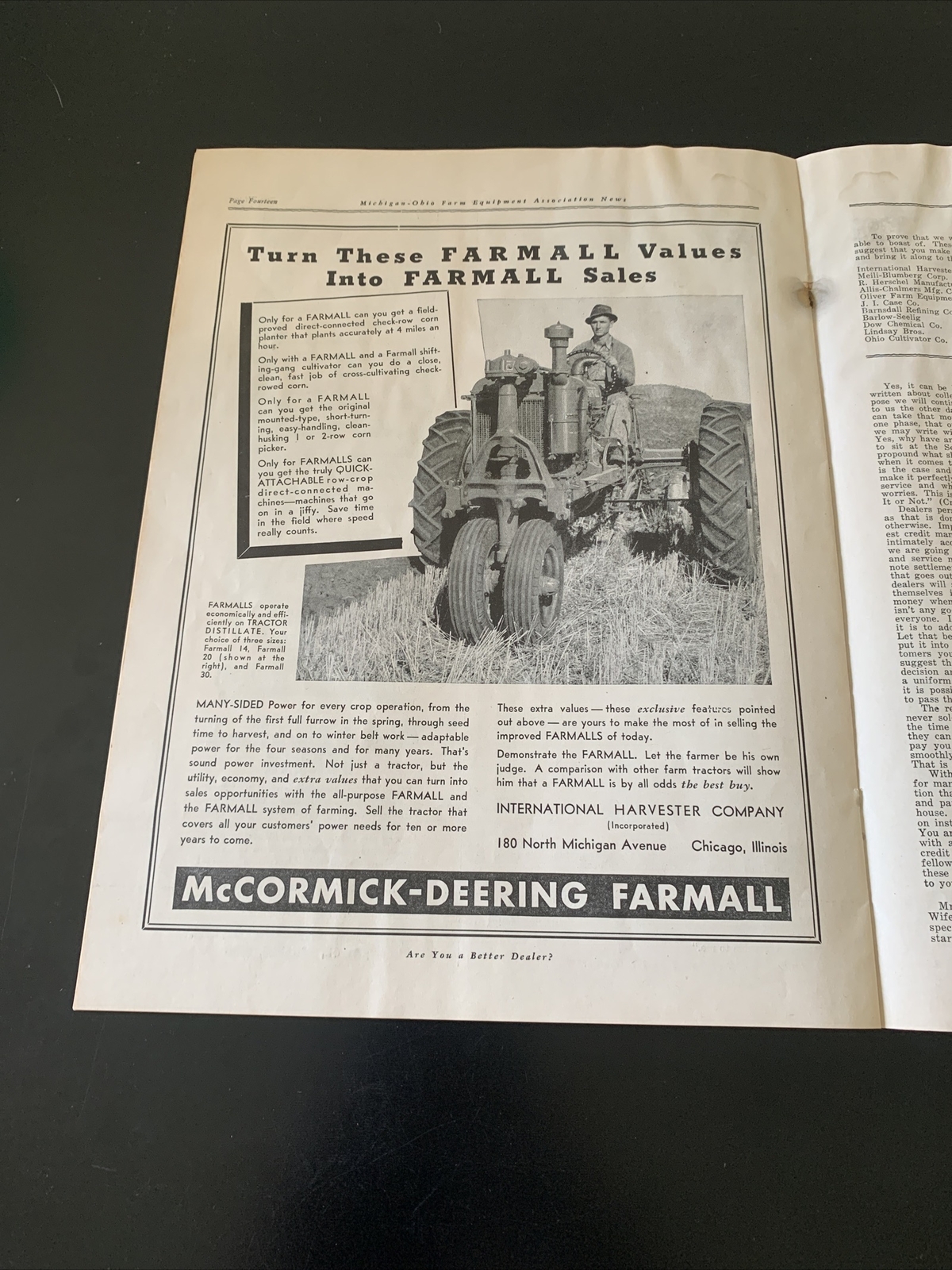 Rare – Michigan Farm Equipment Dealers 1938 Publication Newsletter – Great Ads