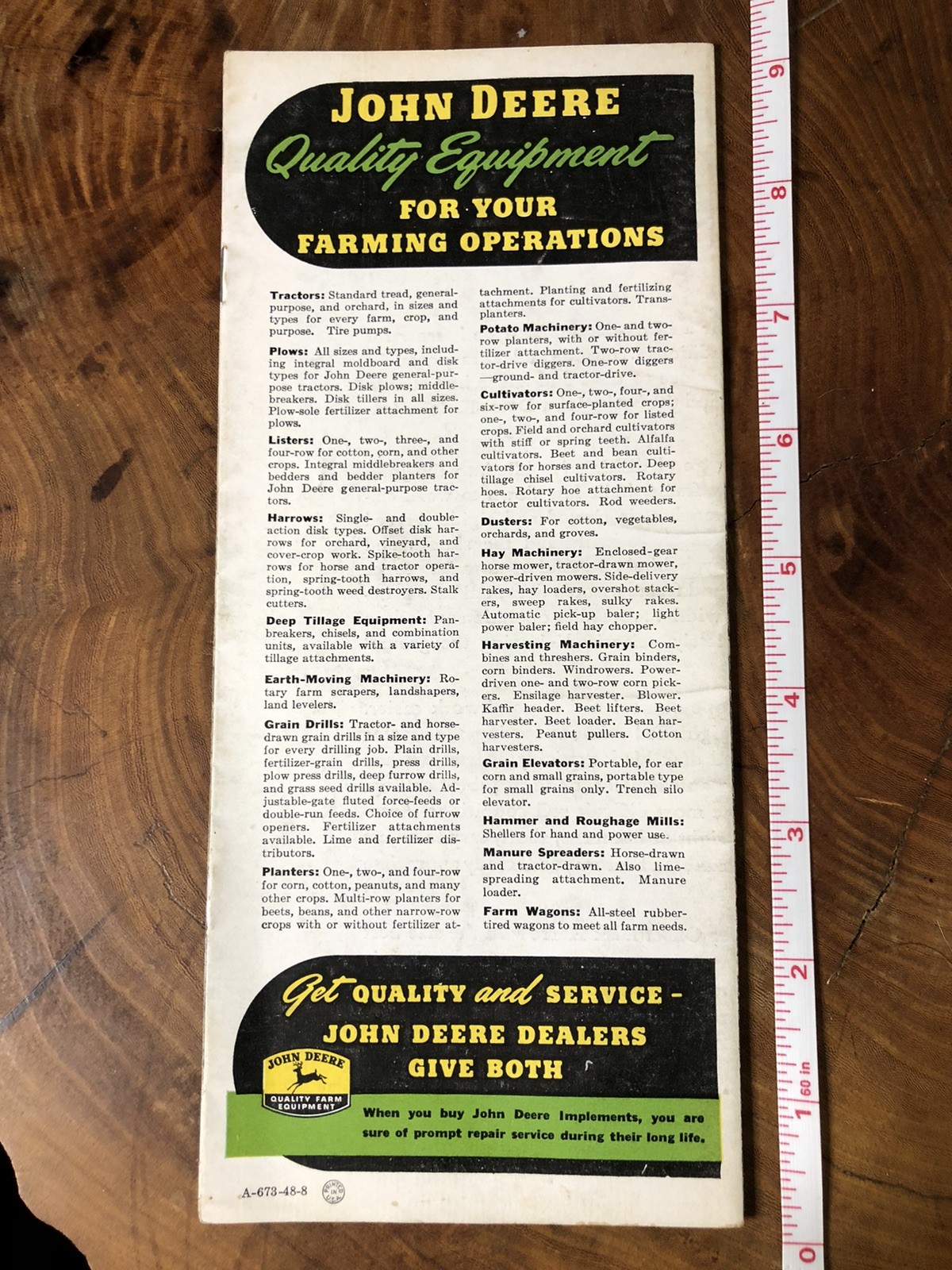 John Deere Killefer 100 200 Series Offset Disk Harrow For 1947 Brochure