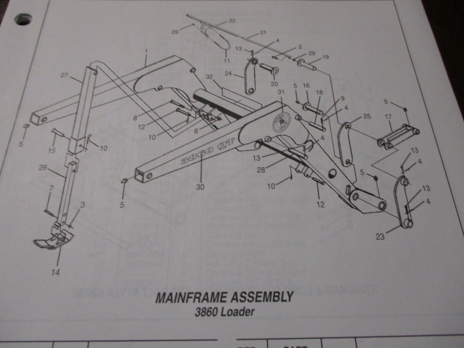 Bush Hog Model 3860 QT Loader Parts Catalog 1999