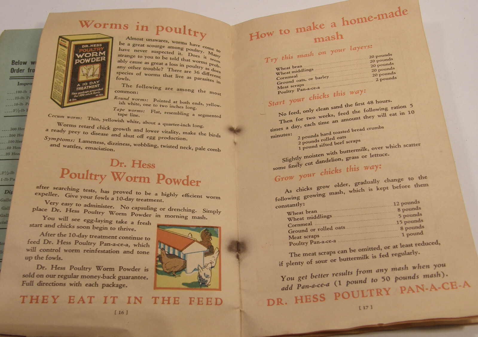 VINTAGE 1927 DR HESS CATALOG ASHLAND OHIO LIVESTOCK POULTRY PIGS COWS REMEDIES