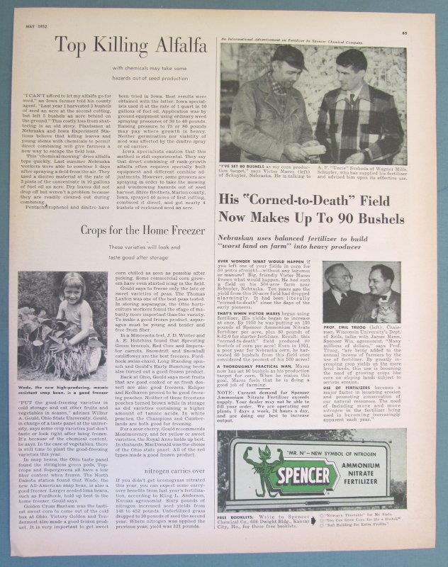 Original 1952 Spencer Ad featuring Victor Mares of Schuyler Nebraska
