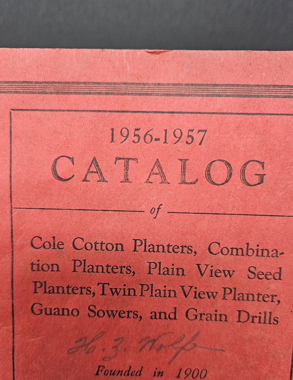 Vintage 1957-1958 Cataog Of Cole Cotton Planters, Etc By Cole Manufacturing Co
