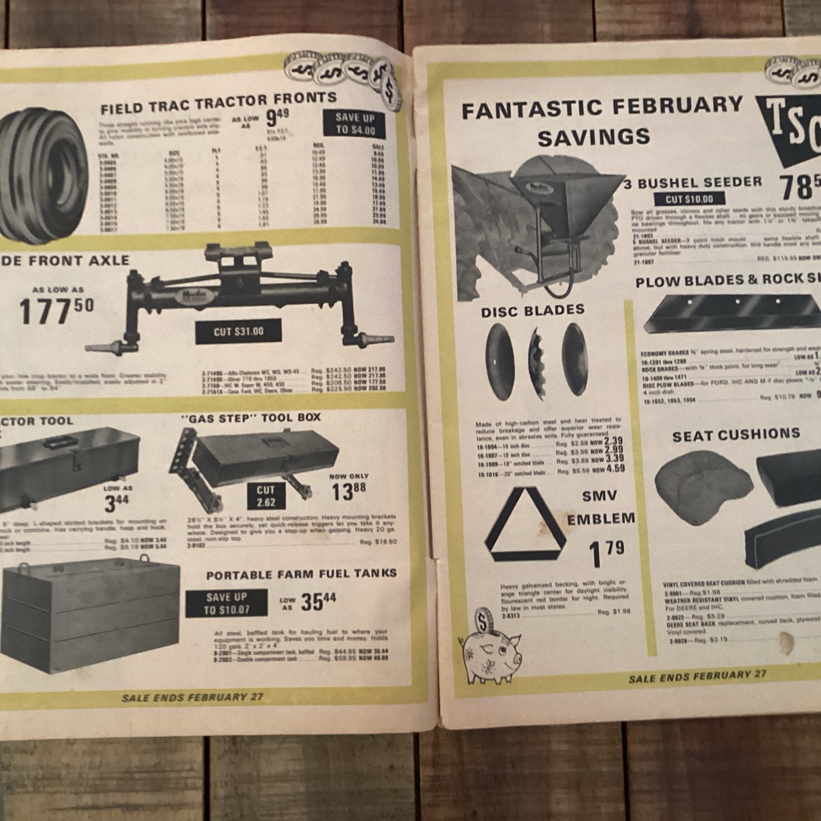 Vintage 1971 Tractor supply Co TSC Repair Farm Parts Catalog Feb Savings Flyer