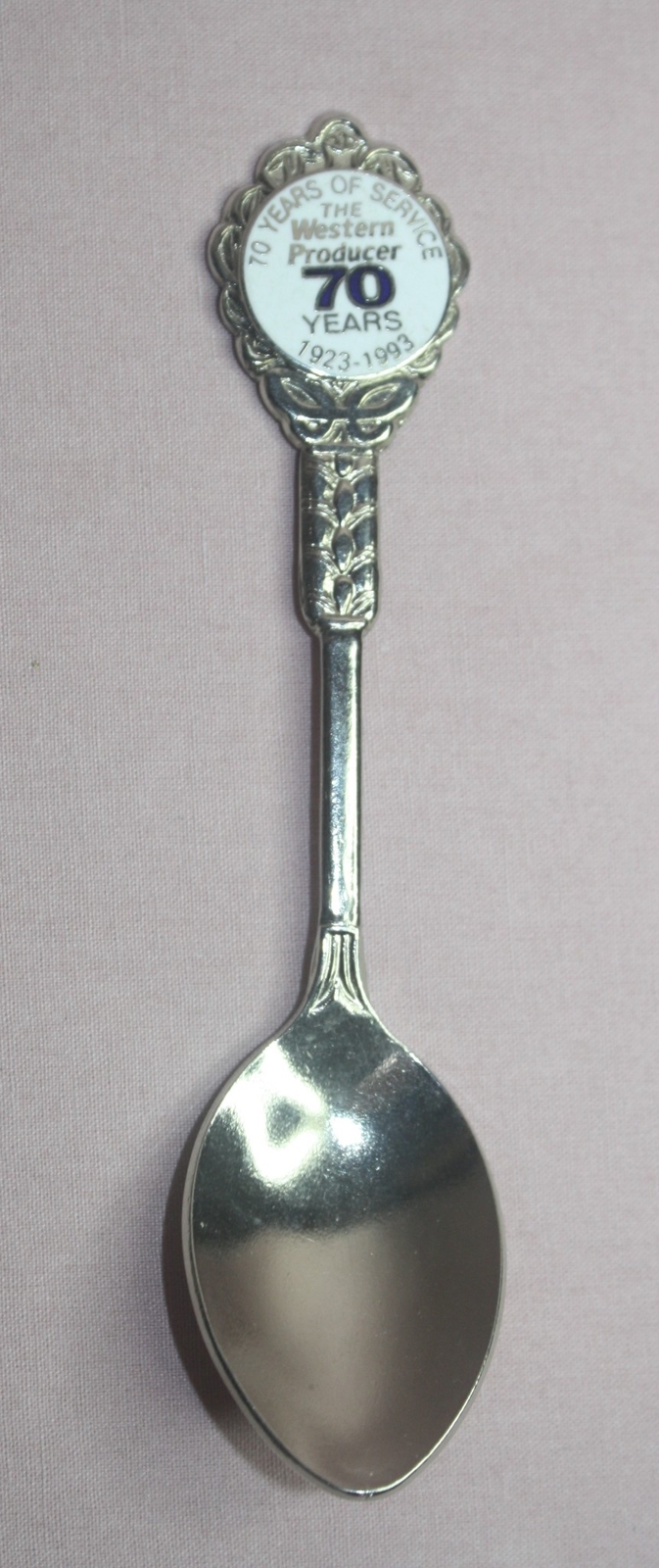 THE WESTERN PRODUCER 70 YEARS 1923-1993 AGRI. NEWS PAPER SOUVENIR SPOON SP-987