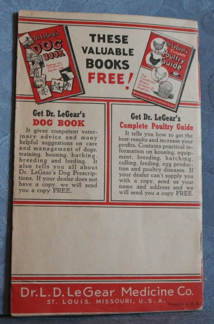 Vintage Dr. LeGear&rsquo;s Live Stock Manual Practical Guide Cows Horses Sheep Hogs