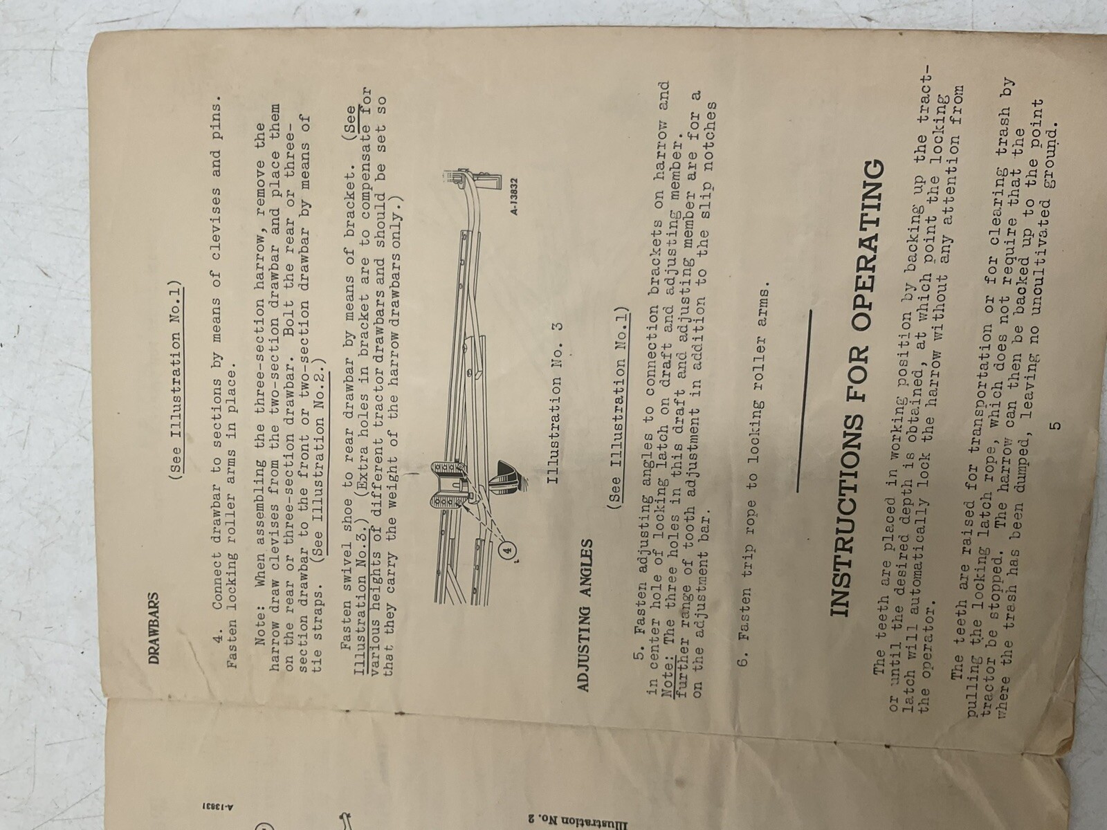 1947 McCormick Deering 2 Harrow Specs Agricultural Instruction Manual Parts List