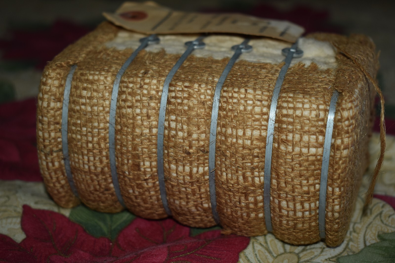Vintage Souvenir Real Mini Cotton Bale From The Texas Young Farmers Area 2 1982 