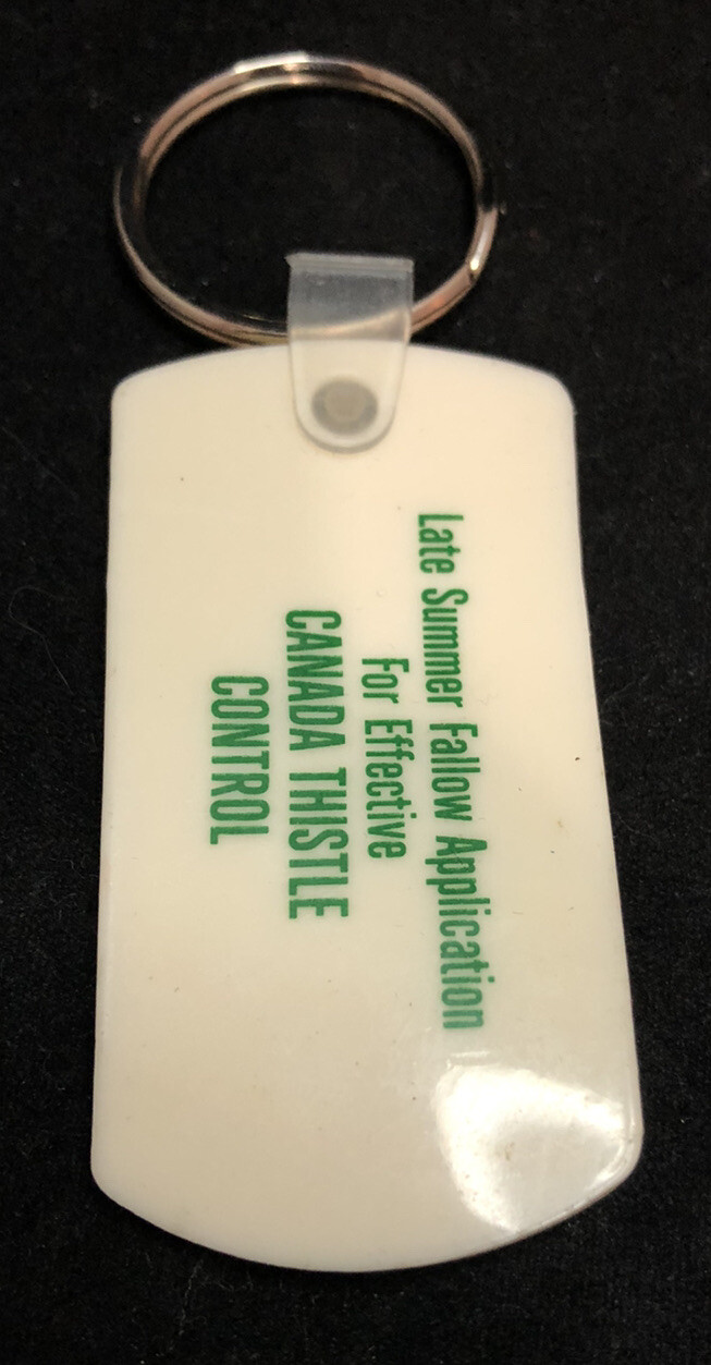 Vtg Roundup By Monsanto Liquid Herbicide Keychain Canada Thistle Control Keyring