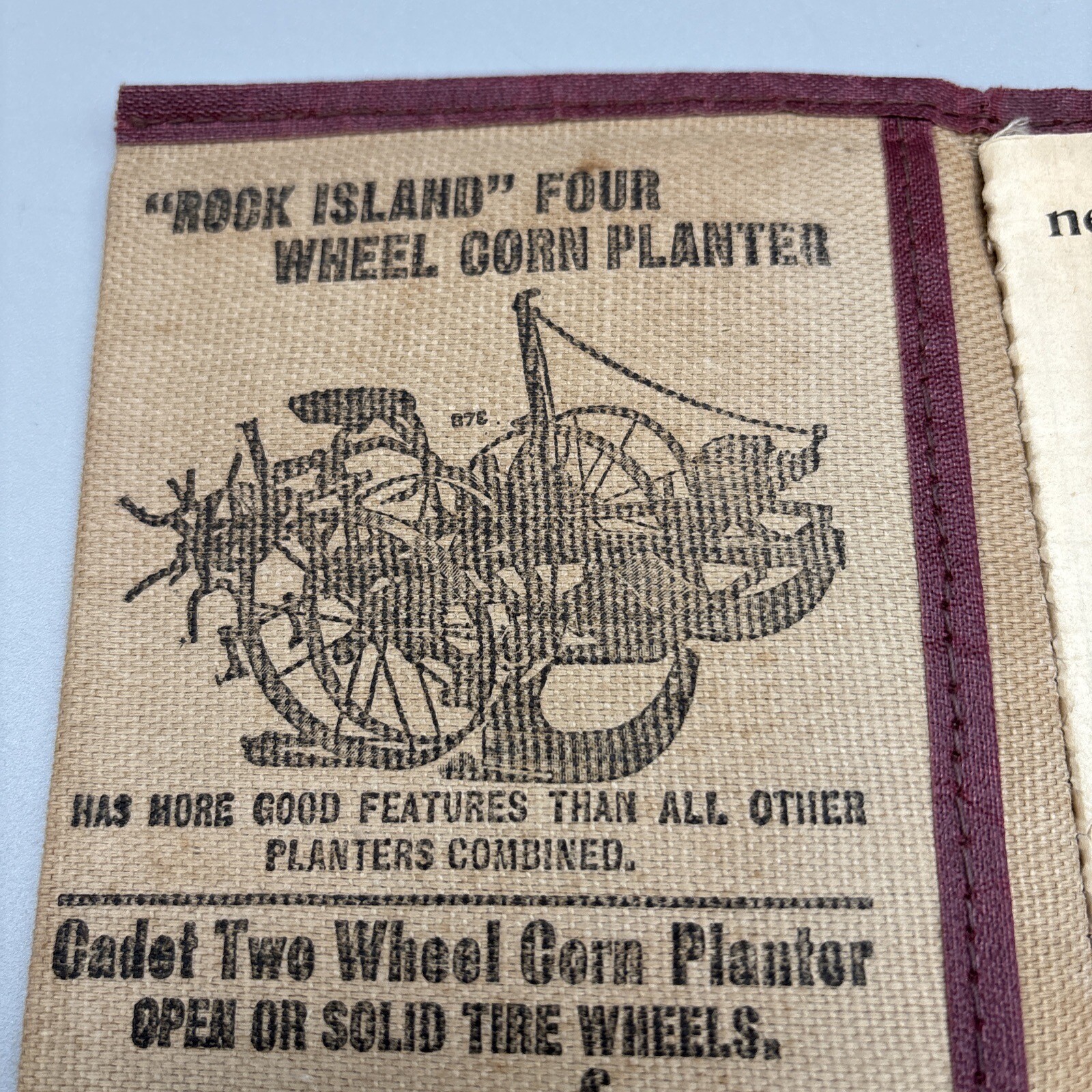 Antique Rock Island Plow Advert. Canvas Notebook & I.O.O.F Resume Schaller, IA