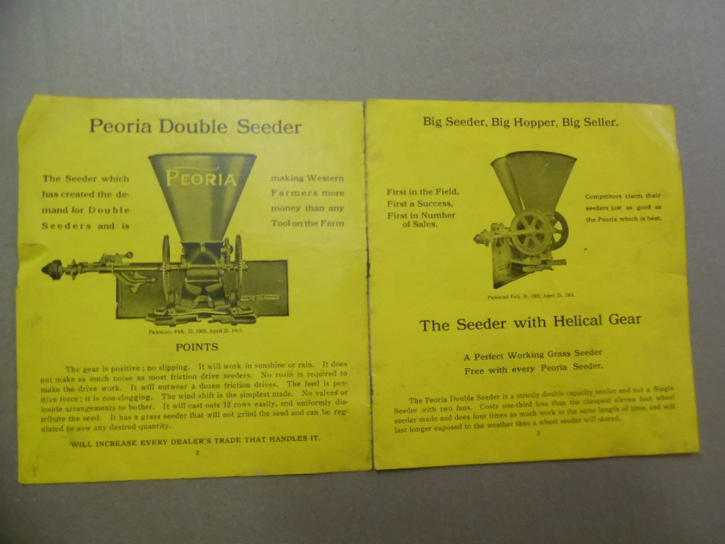 c.1908 Peoria Drill & Seeder Co, Seeding Machinery Catalog Antique Original