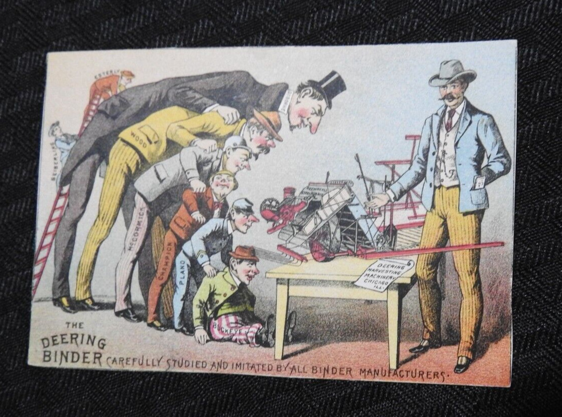 1880s Wm. Deering Co. Steel Binder Comical Competitors Buckeye Plano McCormick