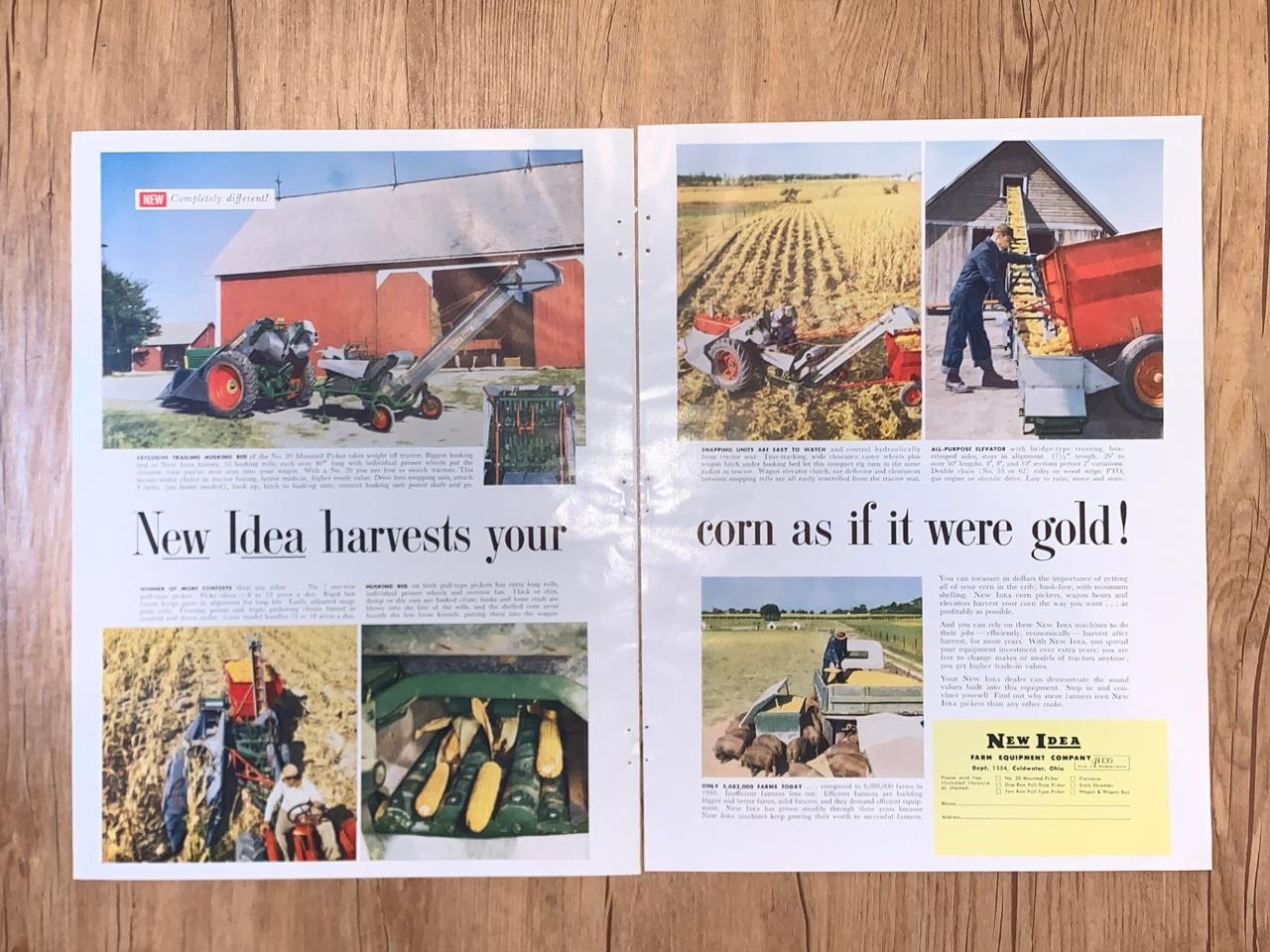 Magazine Ad* – 1954 – New Idea Farm Machinery – Coldwater, OH – (two-pages)