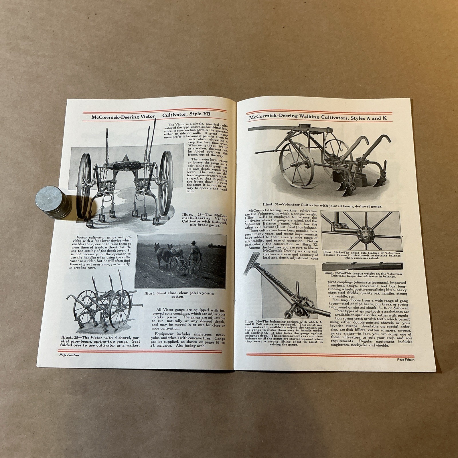 Vintage Original McCormick Cultivators Brochure As Is INV-P0931