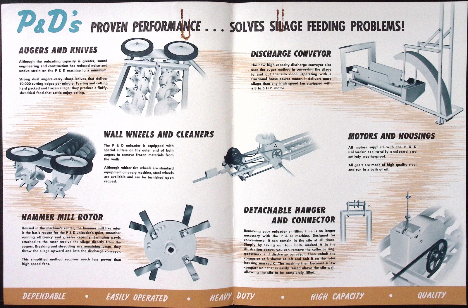 1950s P&D Push Button Silo Unloader Brochure P&D Sales Plainfield IL