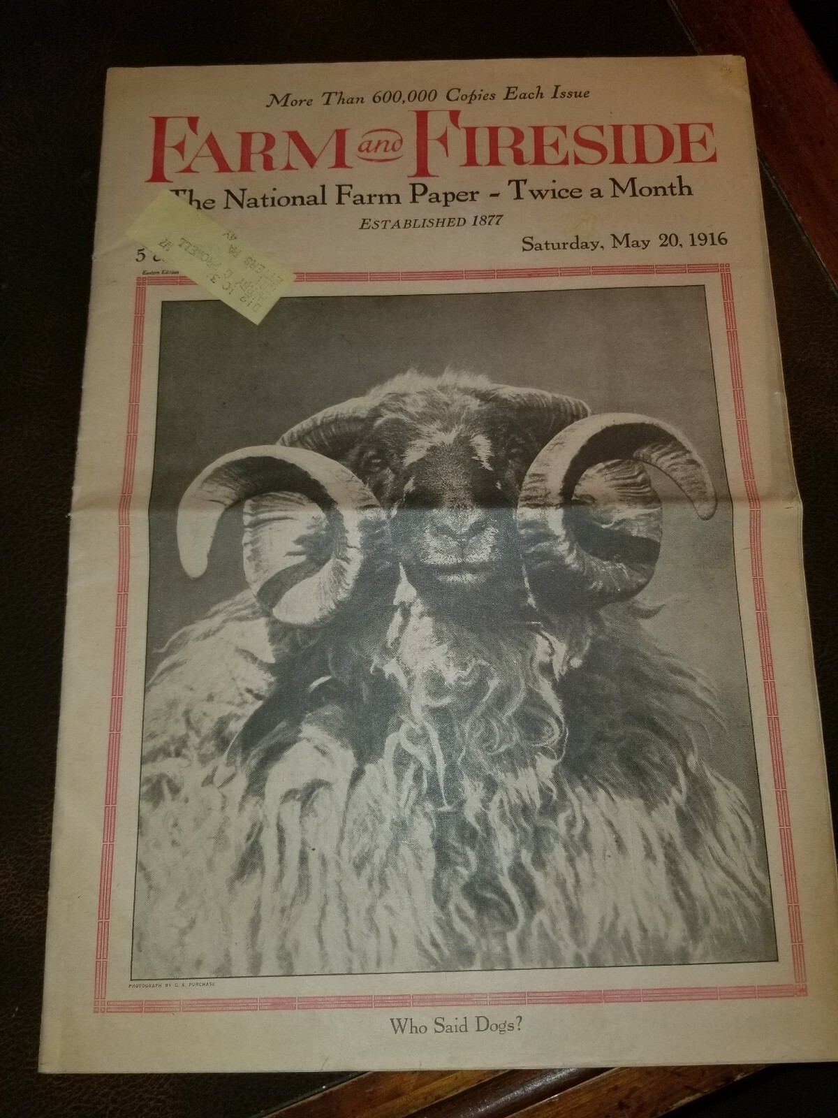 FARM and FIRESIDE The National Farm Paper 1916 Ram Head Birch Motors Da Laval