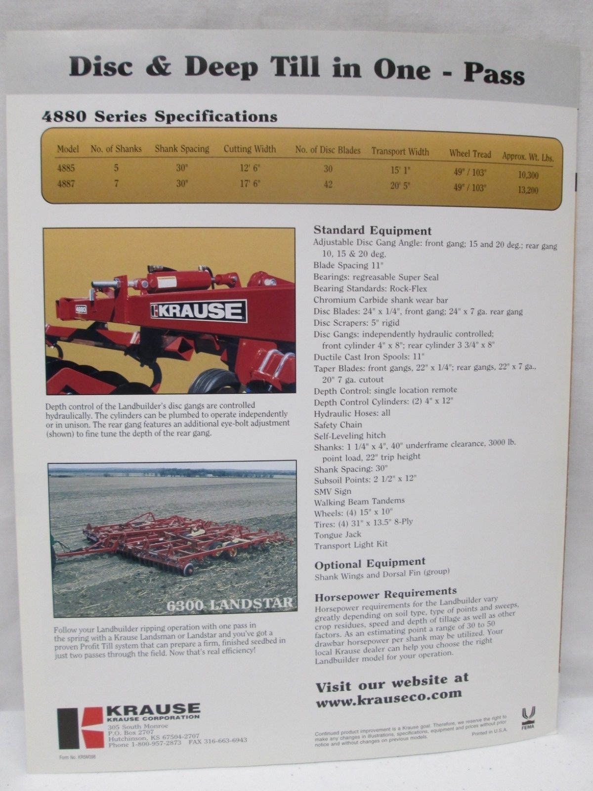 Krause Landbuilder 4880 Series Disc Ripper 5 Shank 12&prime; 6&Prime; 7 Shank 17&prime; 6 Brochure