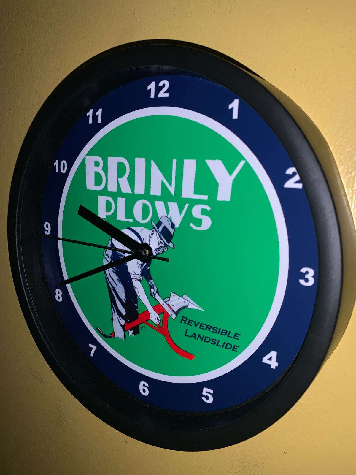 Brinly Plows Farm Implements Tractor Barn Garage Man Cave Bar Clock Retro Sign