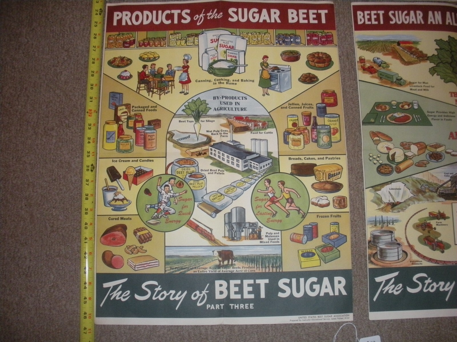 Rare Vintage 1950&rsquo;s? Extracting STORY Beet Sugar food Factory COMPLETE SET OF 4