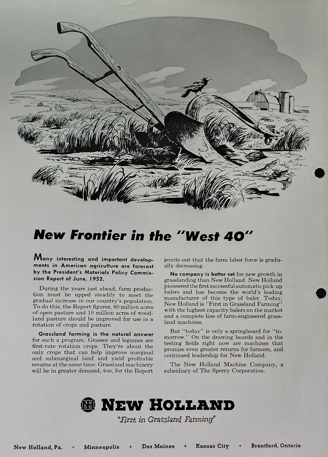 New Holland NH Farming Picture Magazine Ad Original Vintage Wall Art Decor