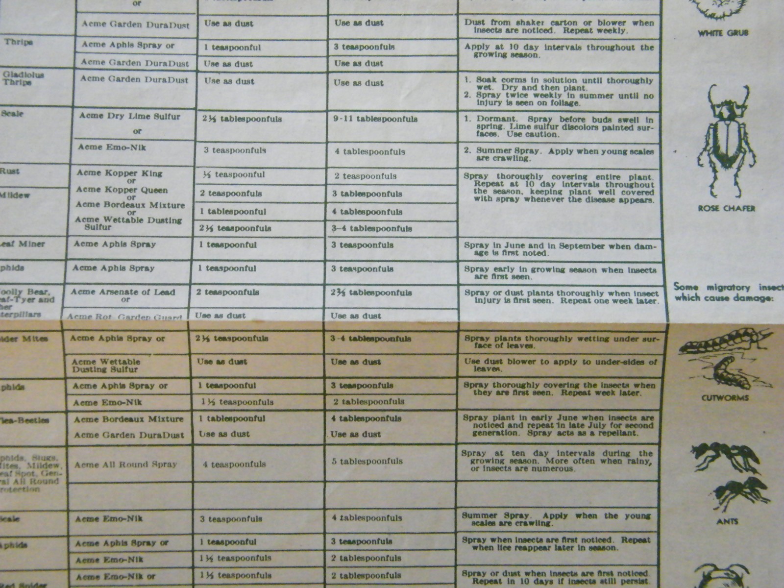 Vintage 1960&rsquo;s-70&rsquo;s Acme Spraying Dusting Guide For Gardens & Lawns Brochure