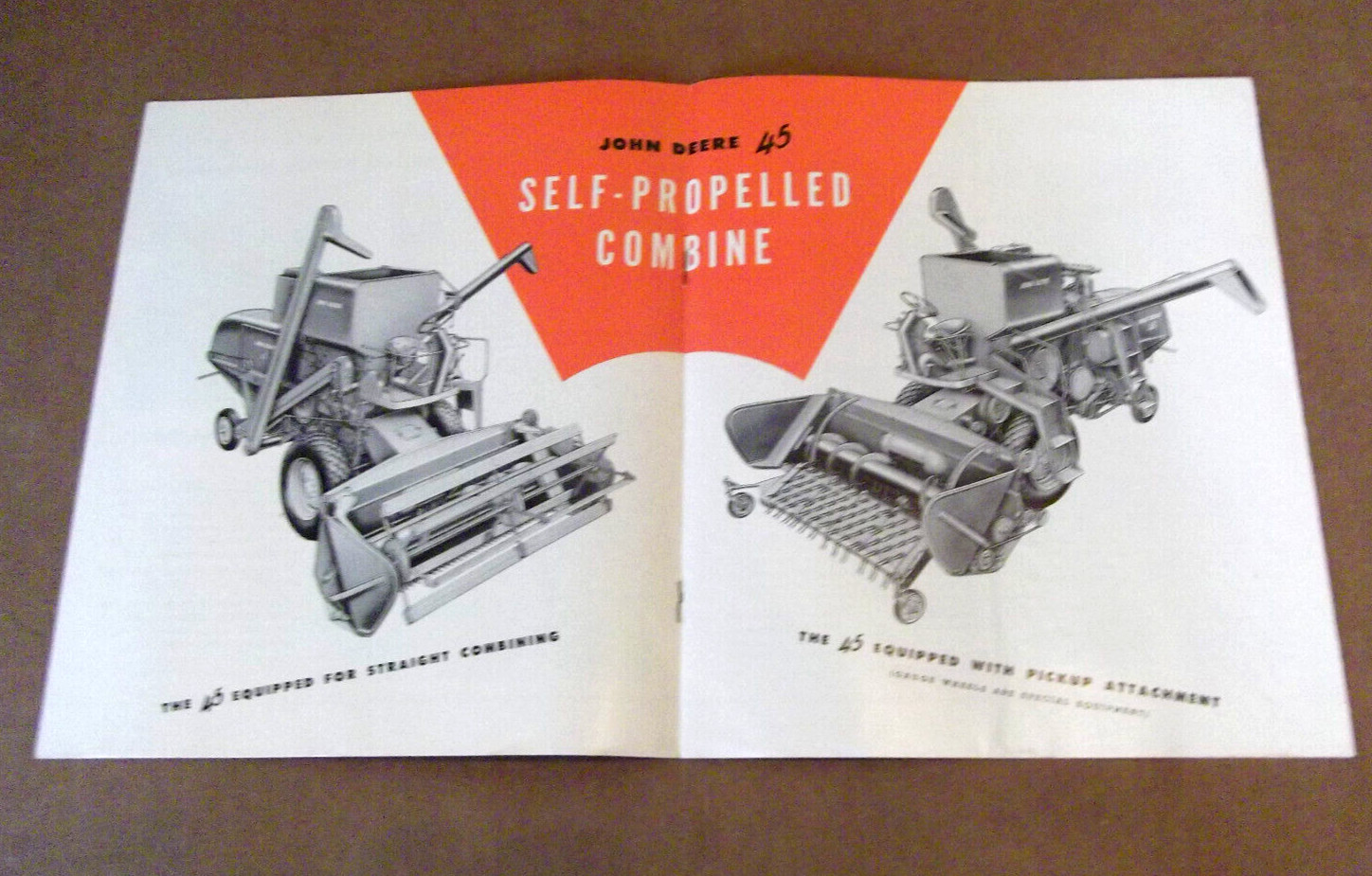1954 John Deer 45 Self-Propelled Combine Tractors Factory Sales Brochure