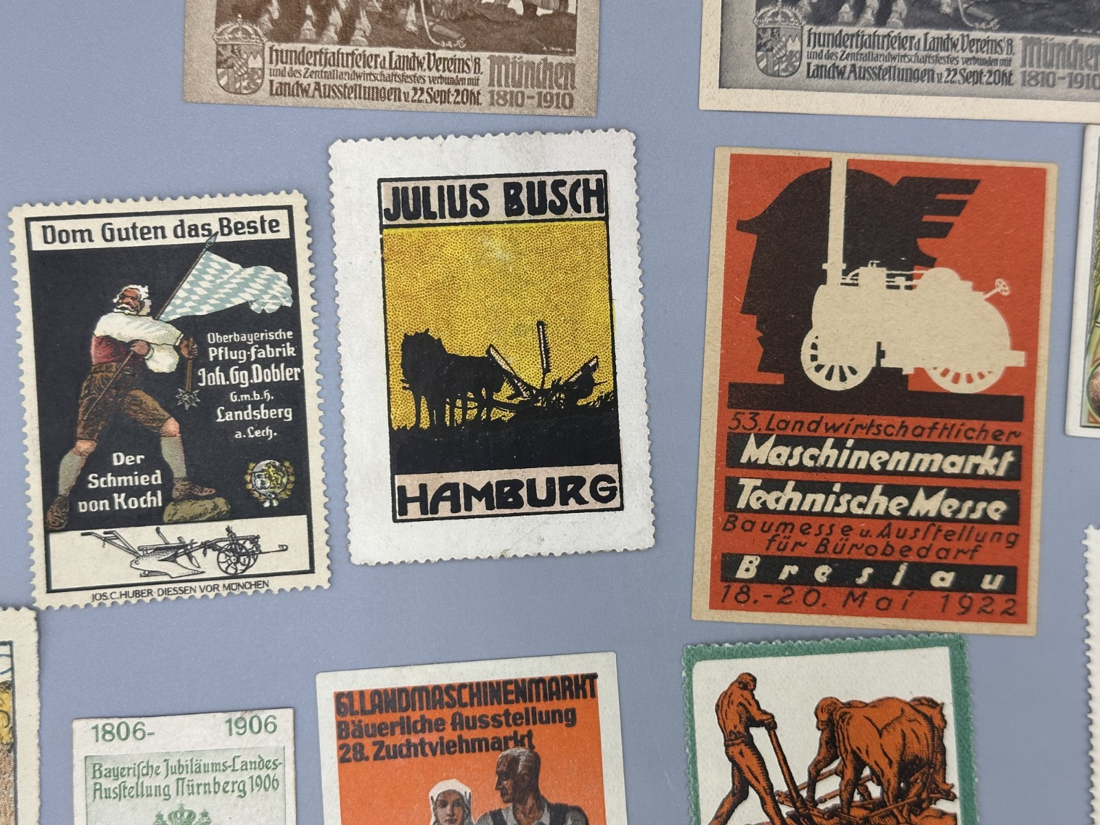 Antique GERMAN FARM EXPO Agricultural Advertising POSTER STAMP Cinderella