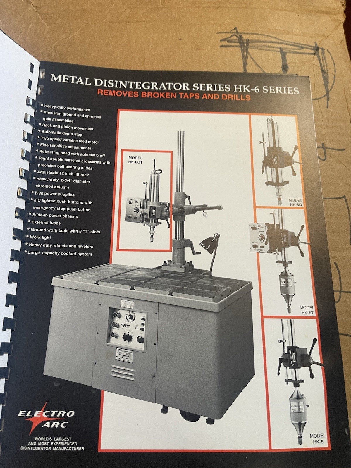 Electro Arc Metal Disintegrators sales Brochure/Catalog with Specs