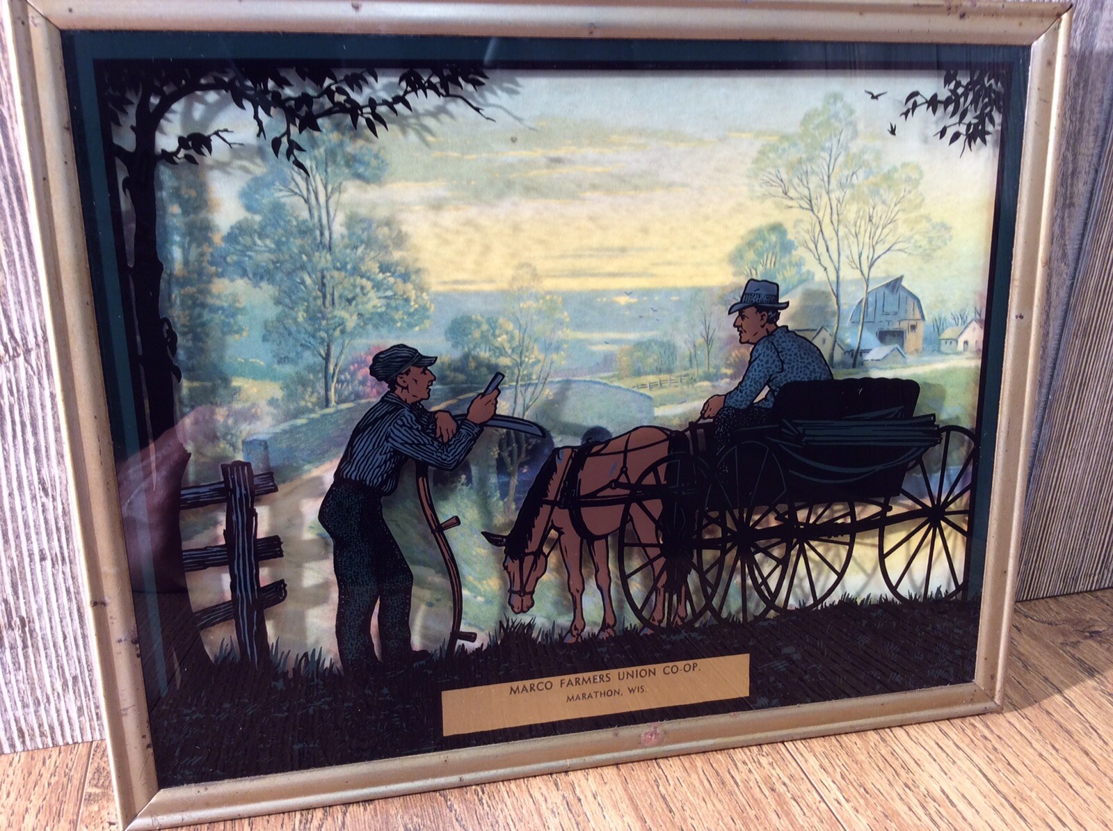 Vintage Farmers Union CO-OP Marathon Wi Advertising Promo Picture Box Pic B5