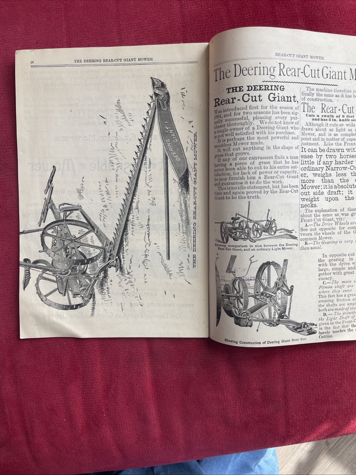 1886 The New Deering Mower ILLUSTRATED BROCHURE ORIG AGRICULTURE ADVERTISING
