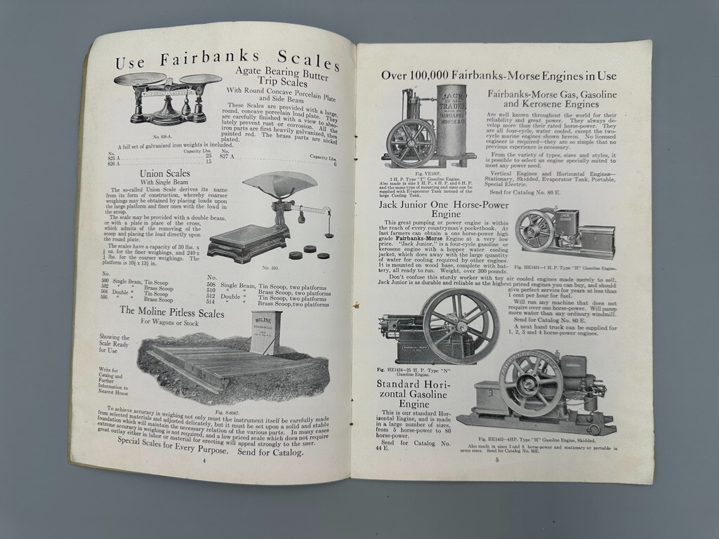 1910 FAIRBANKS MORSE Farm Advertising STOCK SCALES Pump ENGINES Windmill CATALOG