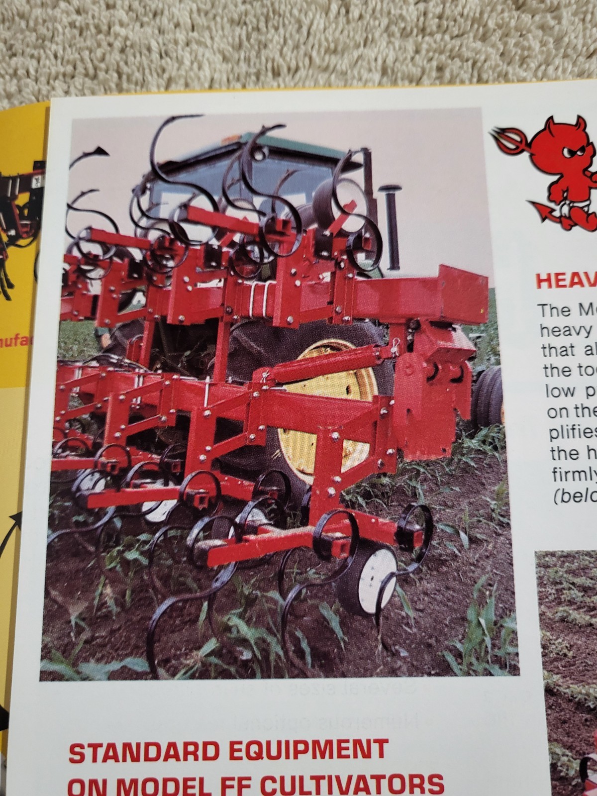 BROCHURE 1970s Spring Devil Spring-Tine Tractor Cultivator Lake View IA. AG Farm