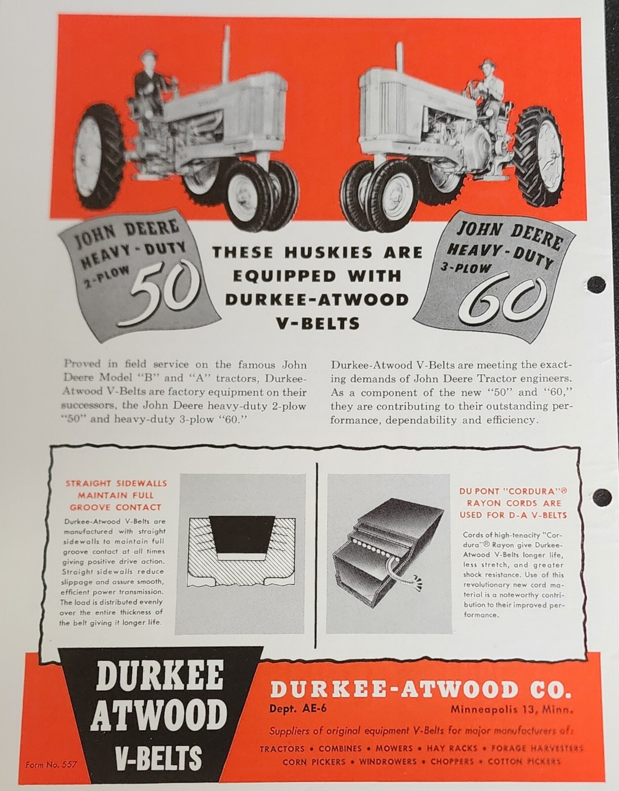 John Deere Farm Tractor Magazine Ad Picture Vtg Advertisement Wall Art