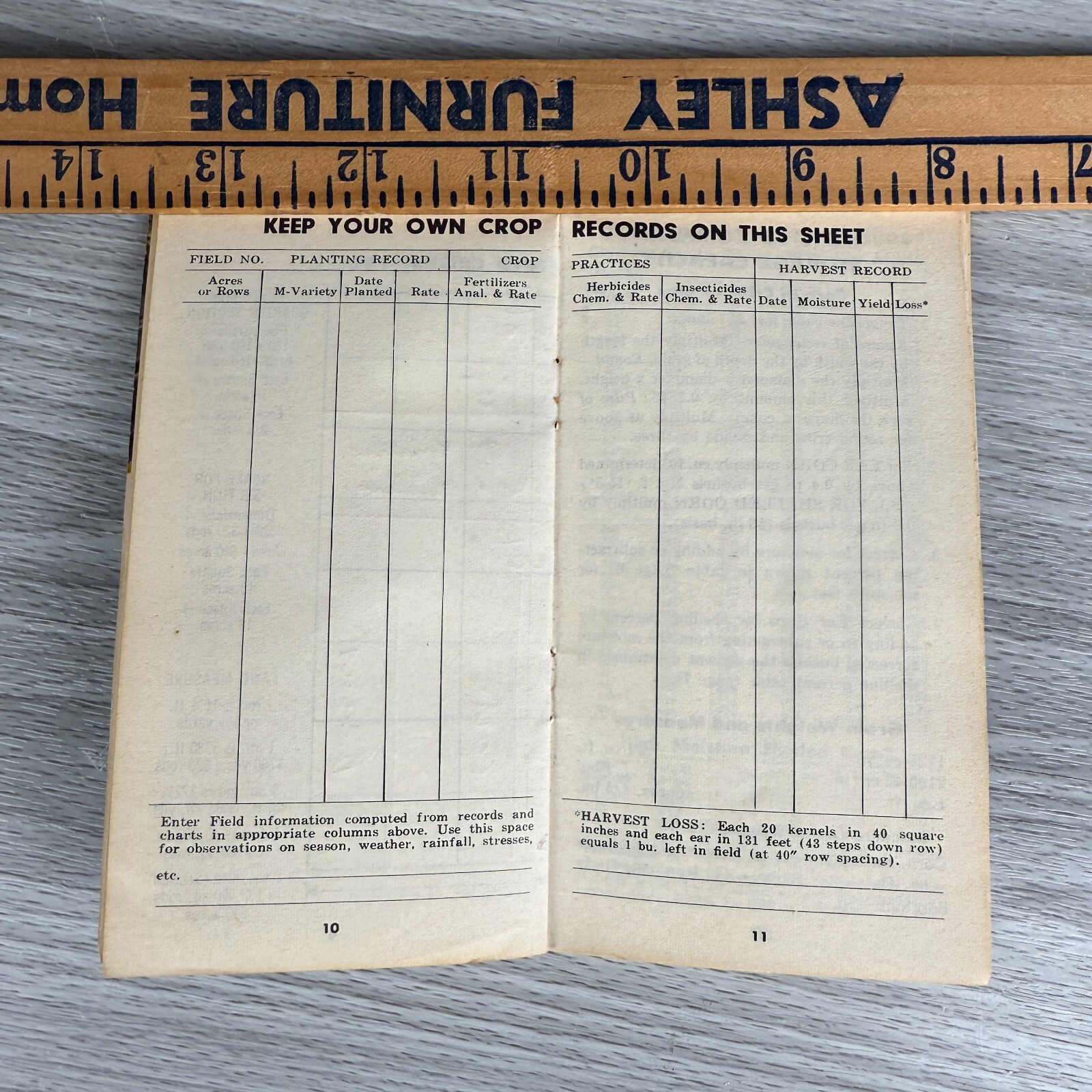 Vtg Notebook 1963 MOEWS Farm Modern Memo Ag Mini Booklet USED w/ WRITING